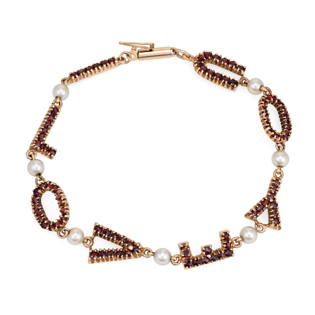 14 kt. Gold - Bracelet Garnet - Catawiki