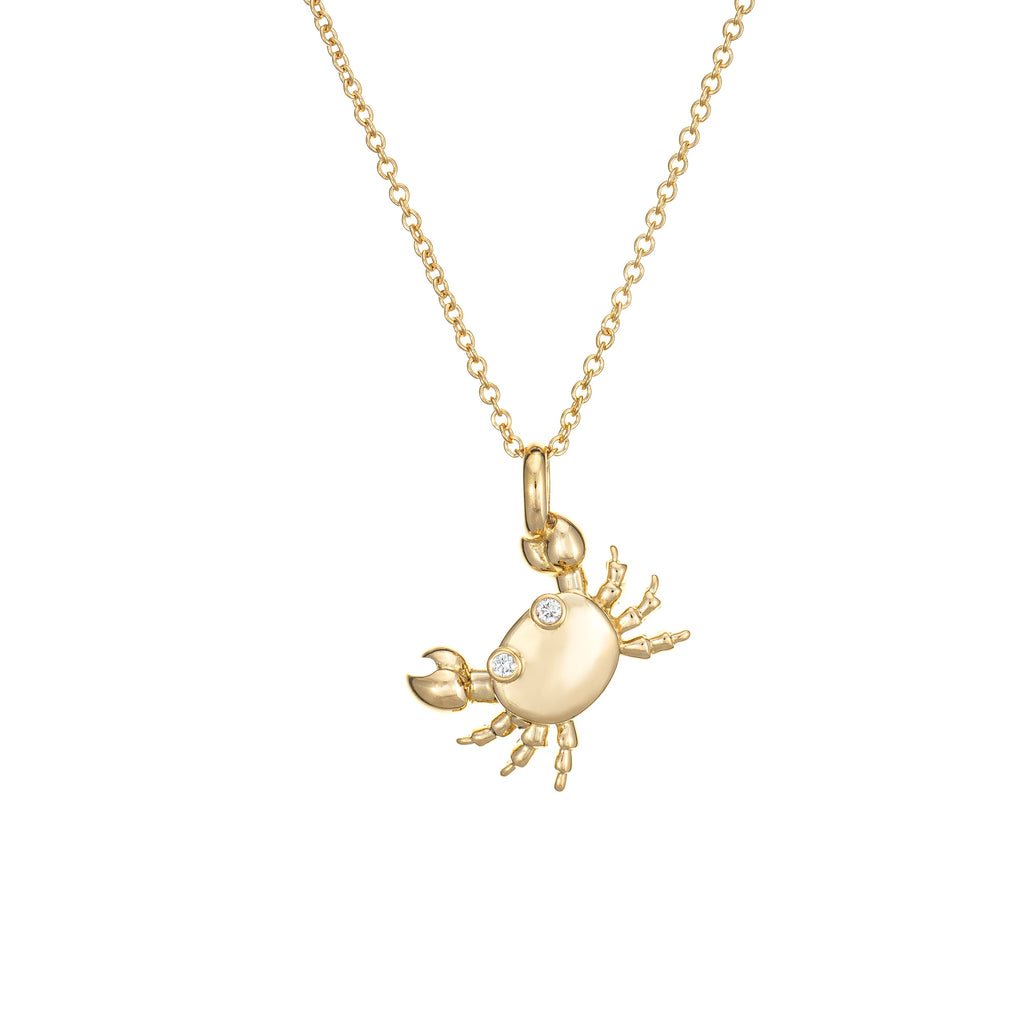 Estate Tiffany & Co Crab Necklace Diamond 18k Yellow Gold 16