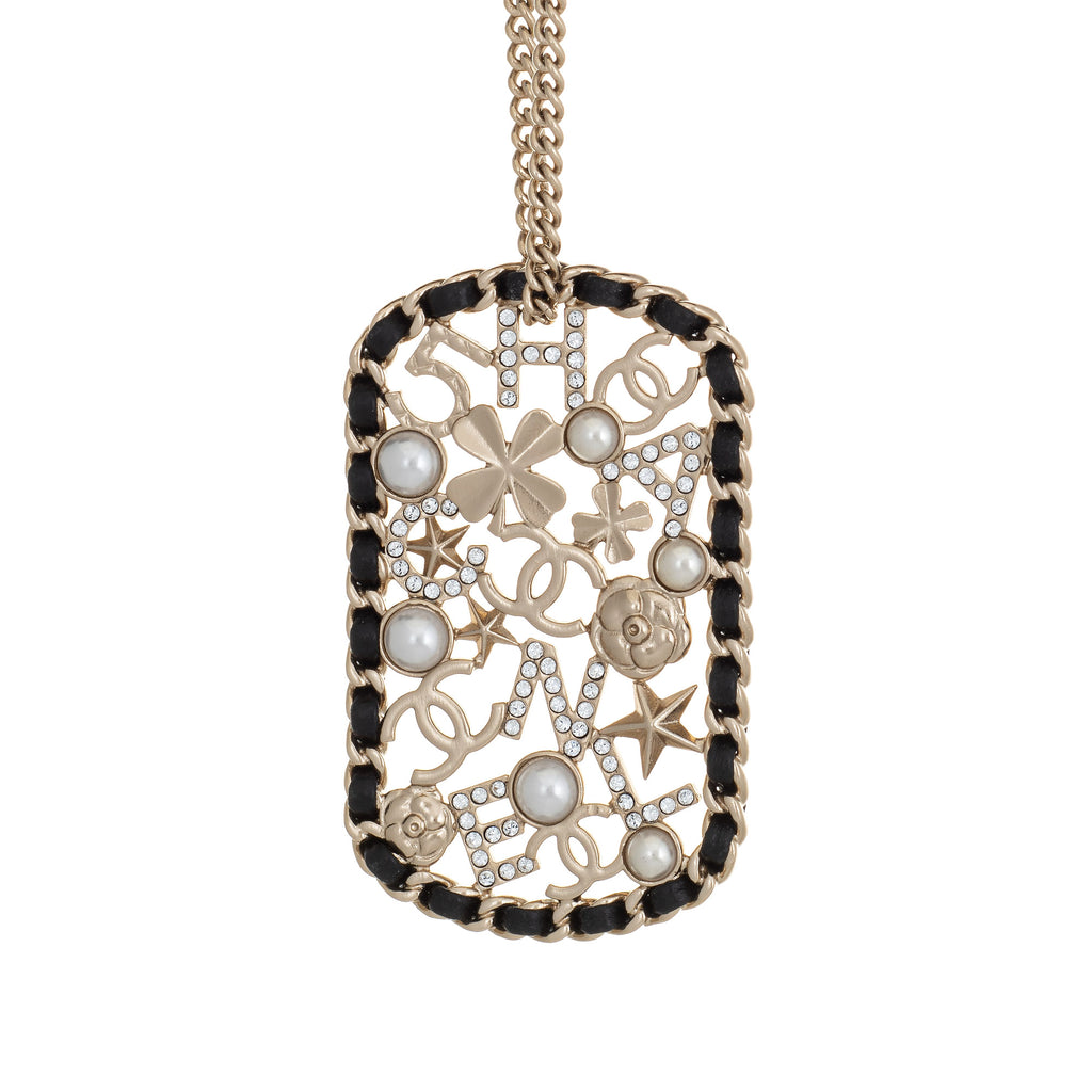Chanel Pendant Necklace c2020 Mosaic Estate Clover Star CC Logo 23 Chain