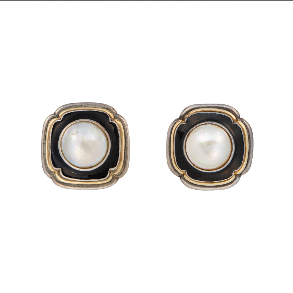Vintage Pearl Medallion Earrings – Admiral Row