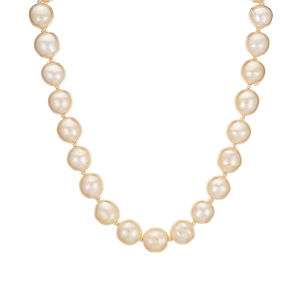 1990s Chanel Chain and Faux Pearl Long Double Strand Necklace