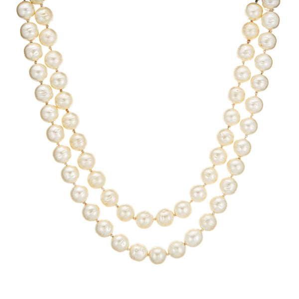 Coco Chanel Vintage Triple Strand Pearl Diamante Statement Necklace