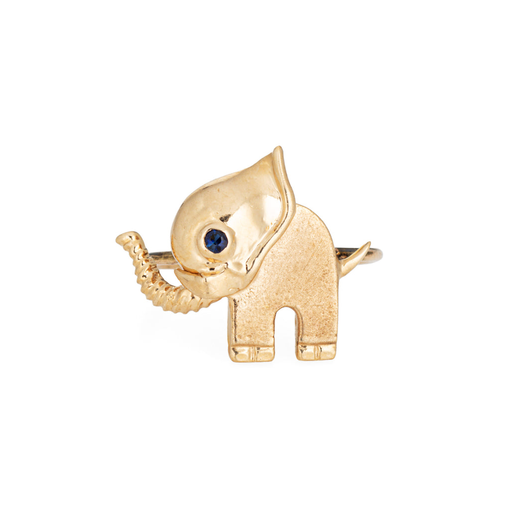 Men's Simple Vintage Cute Elephant Compact Animal Ring - Temu