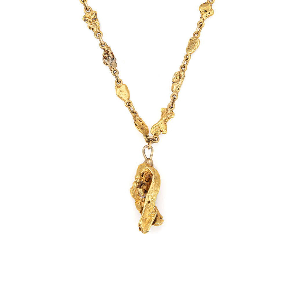 Gold nugget clearance necklace vintage