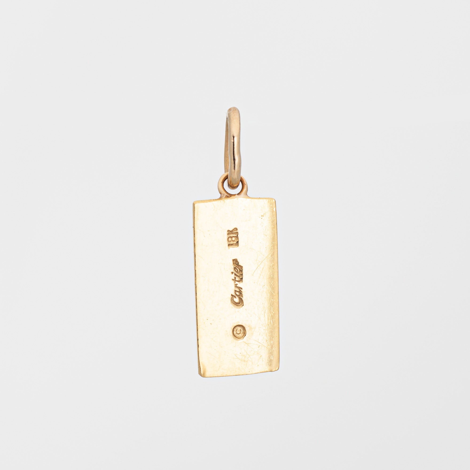 Vintage Cartier 1/4 oz Gold Bar Ingot Pendant Charm 18k Yellow