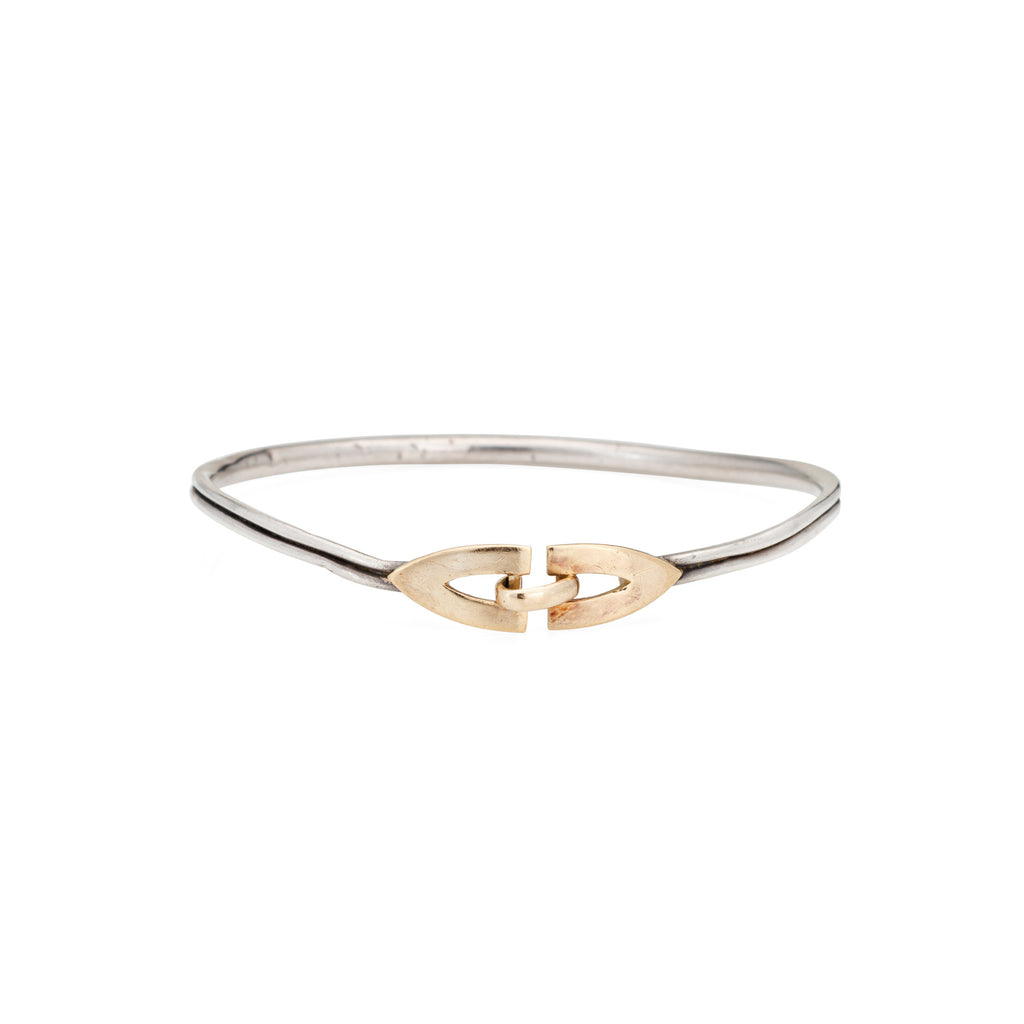 70s Vintage Cartier Bangle Bracelet Sterling Silver 18k Yellow Gold Fr Sophie Jane