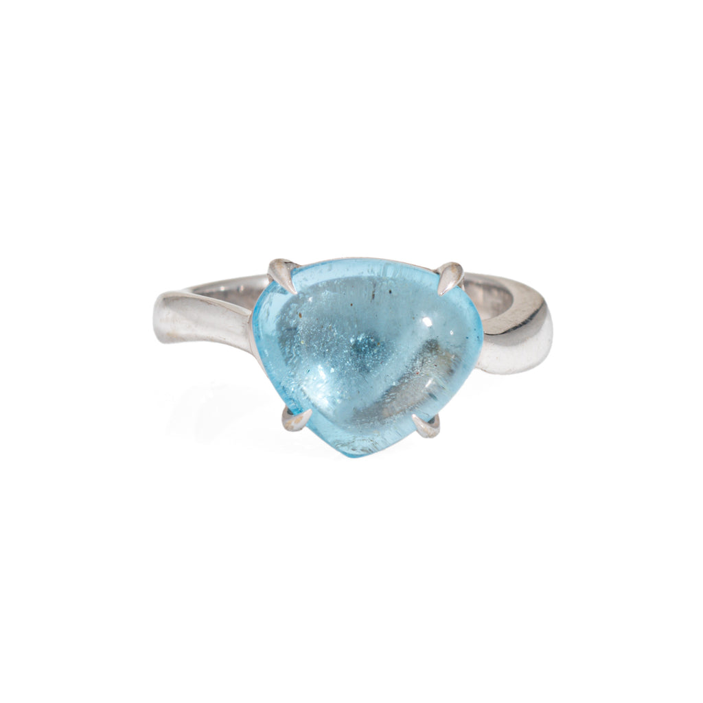 Bulgari Mediterranean Eden Ring 18k White Gold Blue Topaz Sz