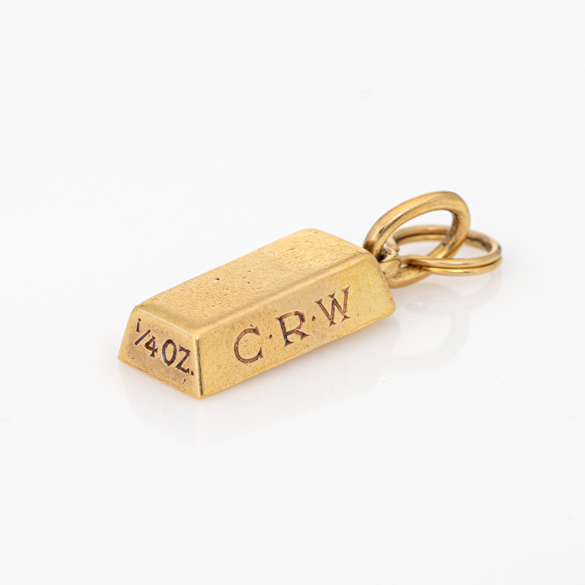 Vintage Cartier 1/4 oz Gold Bar Ingot Pendant Charm 18k Yellow