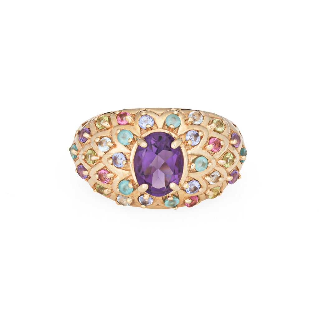 Vintage jeweled peacock ring