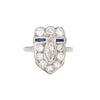 Vintage diamond ring with sapphire accents
