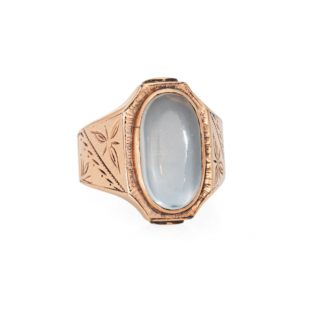 Antique Victorian Moonstone Ring Sz Vintage 10k Rose Gold Fine - Main Image