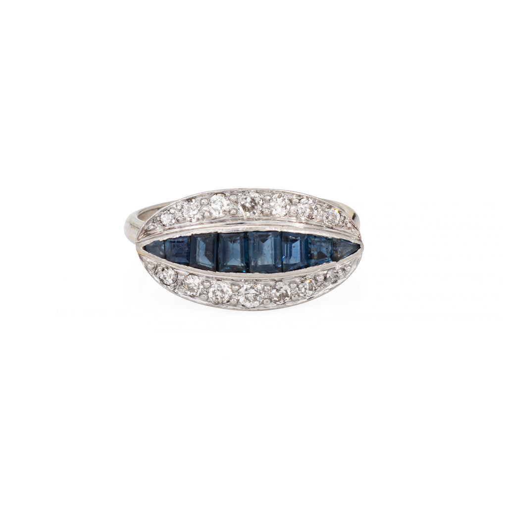 Art Deco Diamond and Sapphire Ring