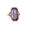 Art Deco White Gold ring with large Amethyst stone.