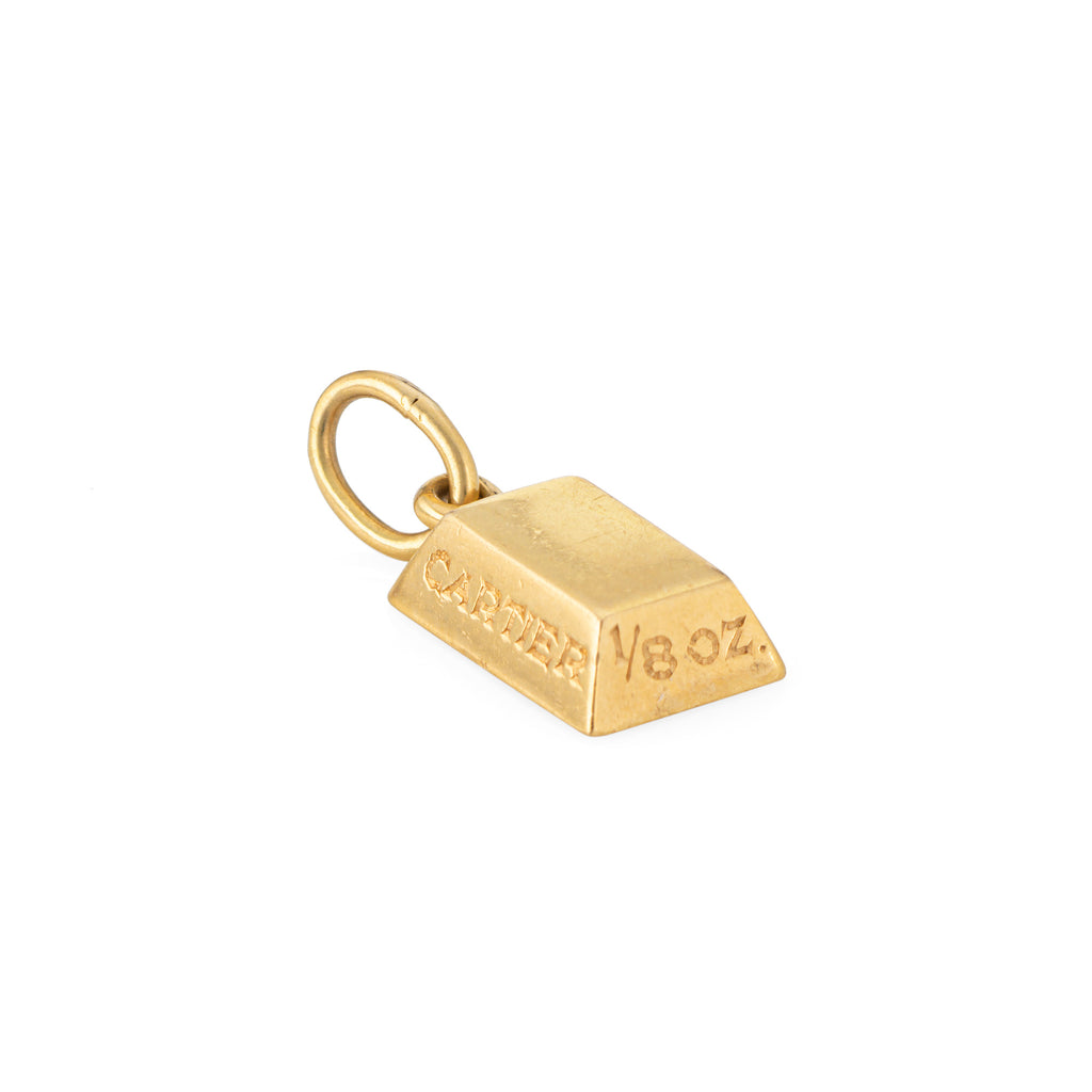 Cartier Gold shaped bar ingot pendant