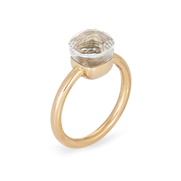 Pomellato white topaz Nudo petite rose gold ring