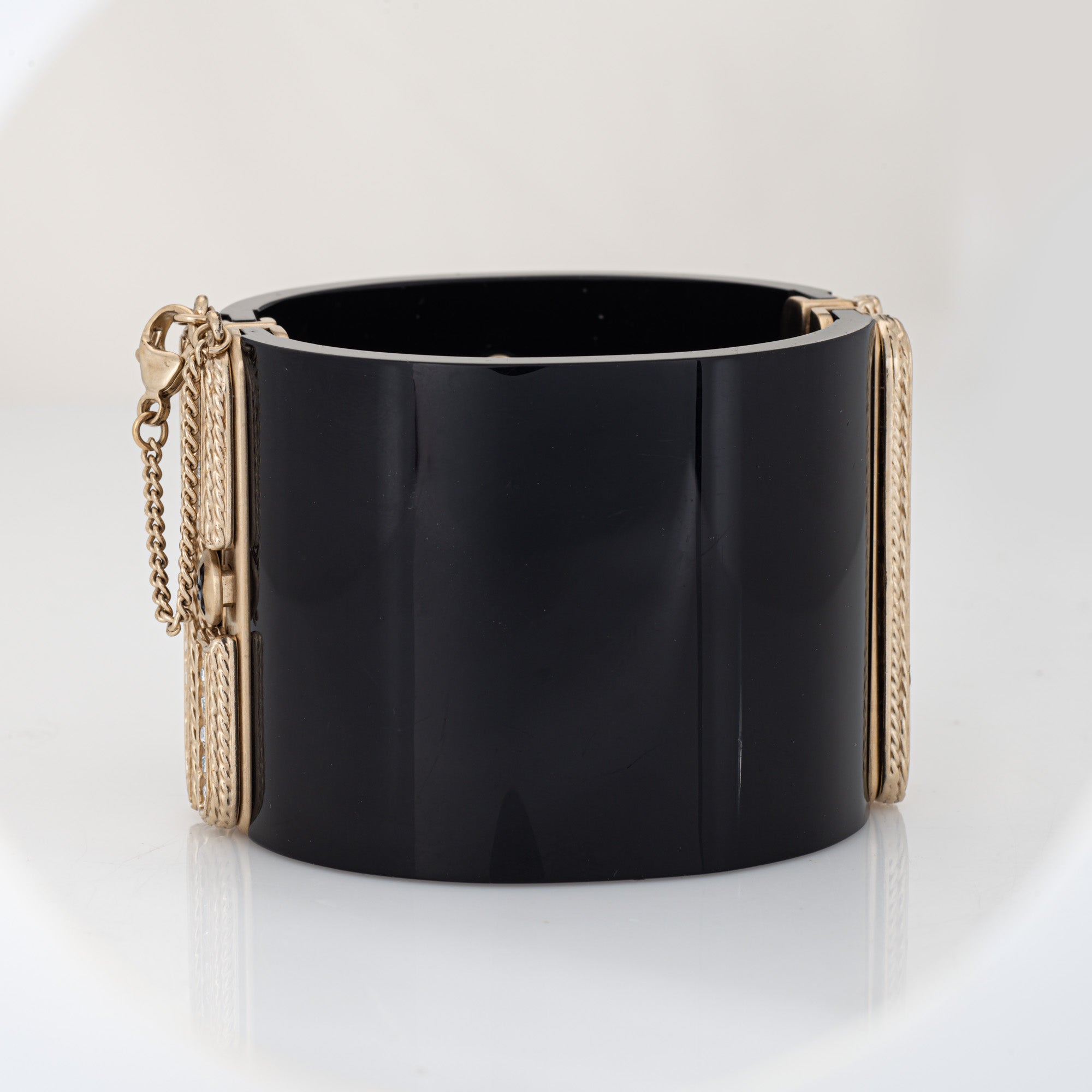 Spring 2012 Chanel Black Lucite Cuff Bracelet 2