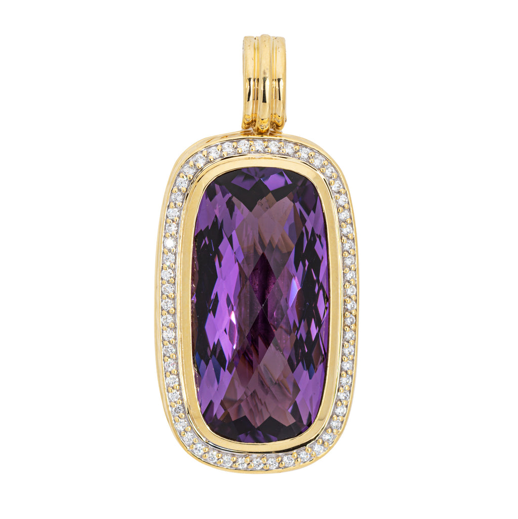 David Yurman Albion Enhancer Amethyst Diamond Estate Large Pendant 18k Sophie Jane