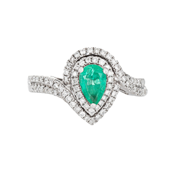 Emerald & Diamond Engagement Ring