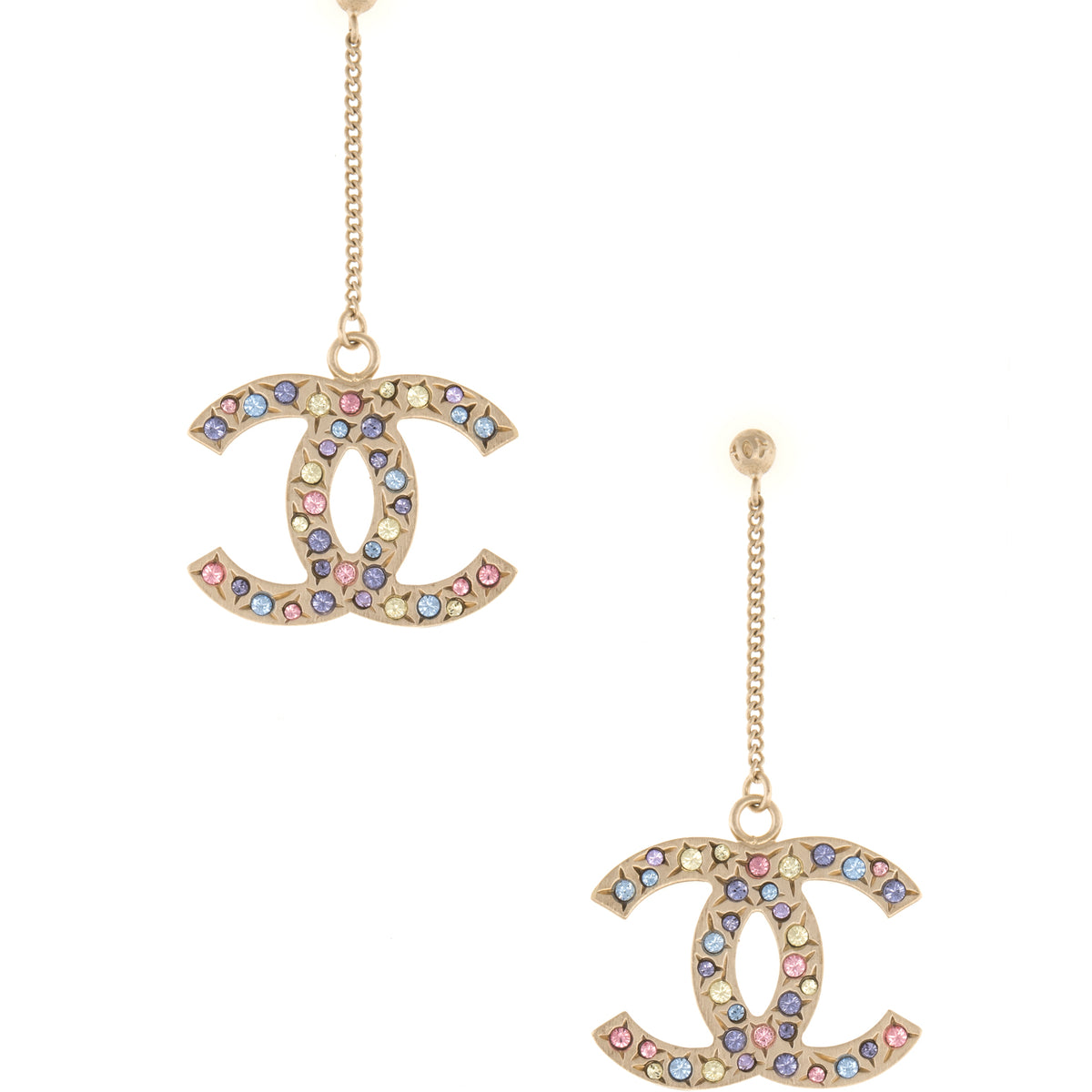 Chanel gold drop sales earrings