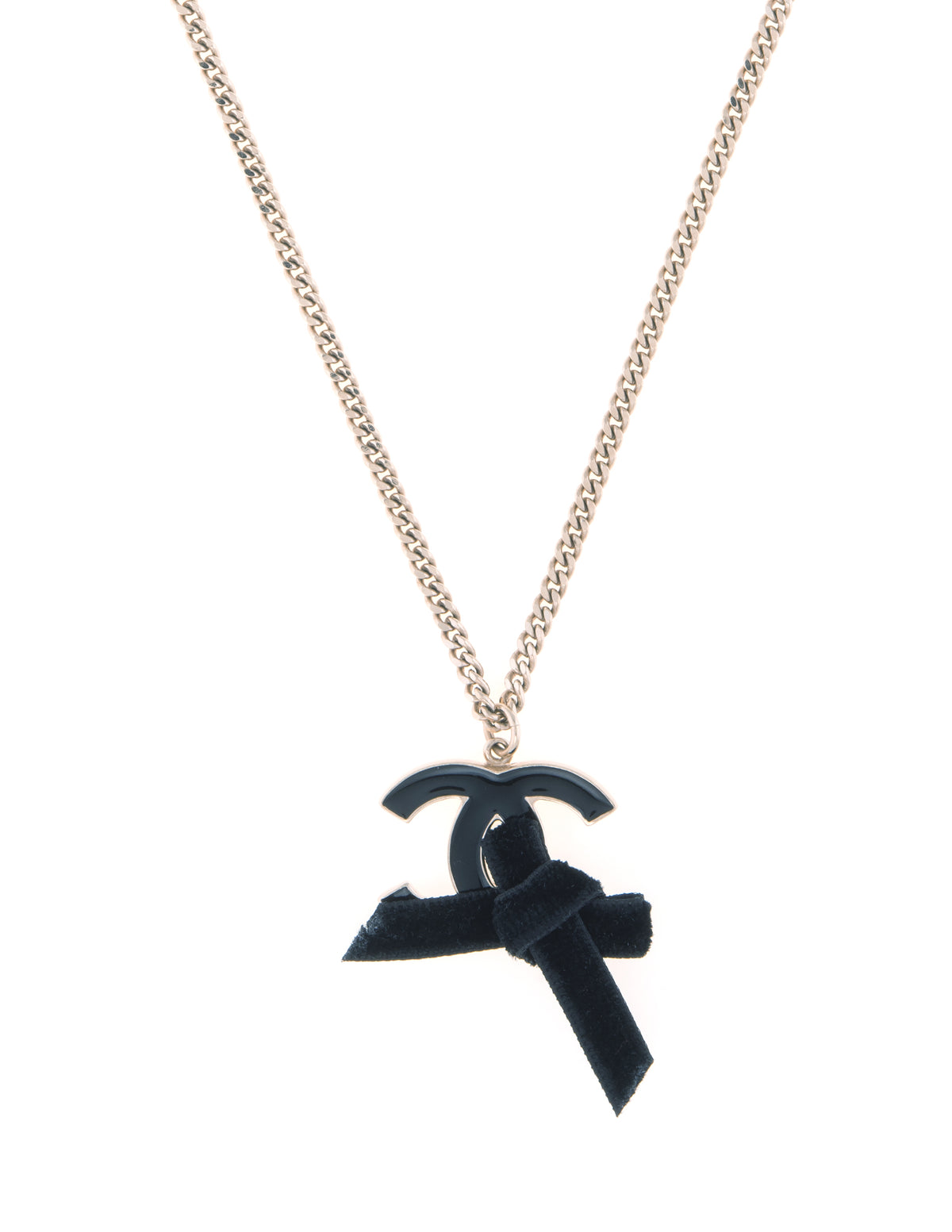 Chanel CC Logo Necklace Black Velvet Bow Circa 2007 Cruise Collection –  Sophie Jane