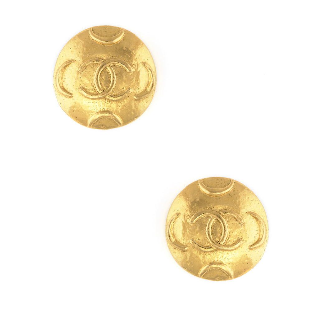 chanel gold earrings stud set