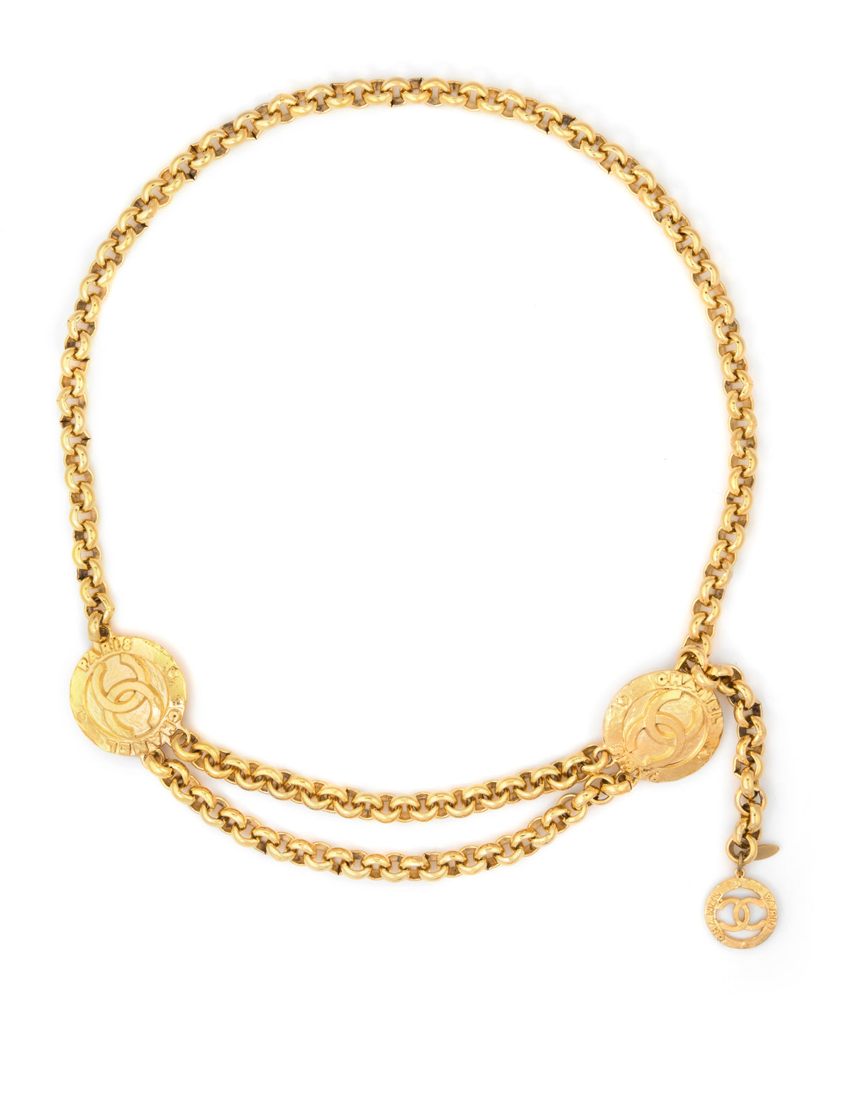 Vintage Chanel Belt 1980s Chain Link Victoire de Castellane Yellow Gold Tone