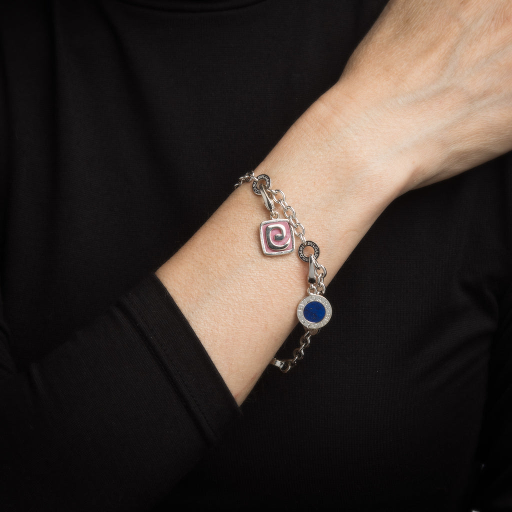 Bulgari 3 Charm Bracelet Estate 18 Karat White Gold Sun Lapis Bvlgari -  Ruby Lane