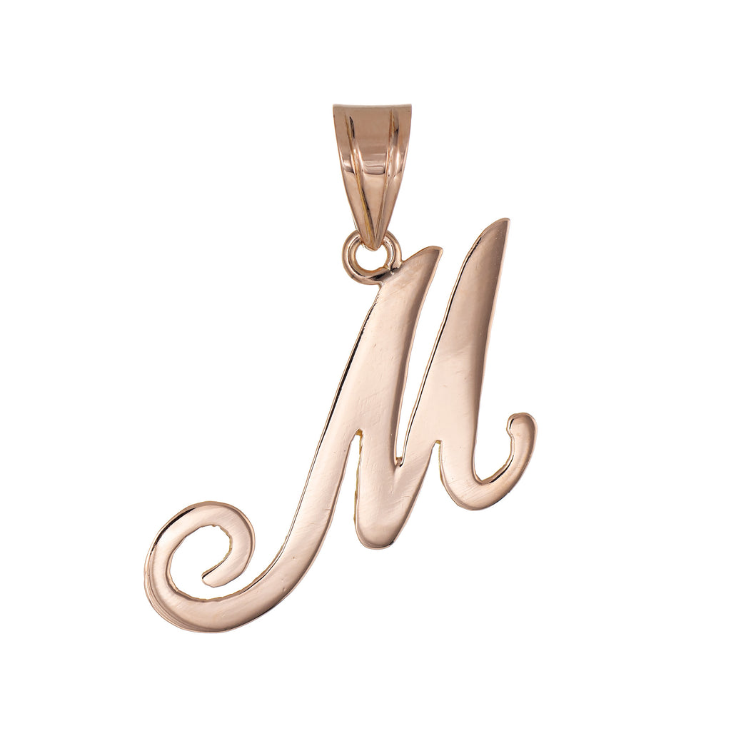  3D Rose Art Deco Monogram Letter M-Gold Effect and