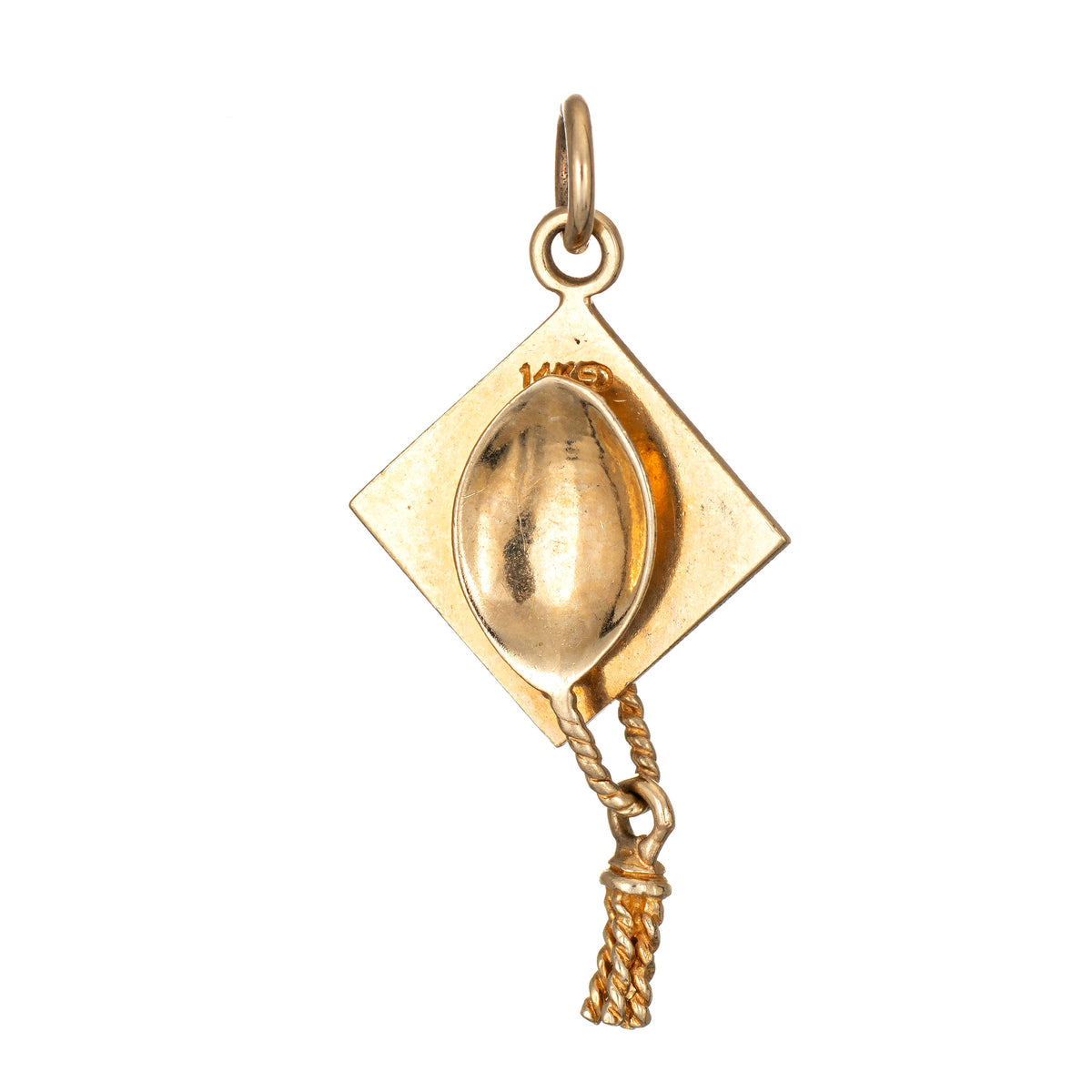 Graduation Hat Charm Vintage 14k Yellow Gold School Tassel Cap Estate ...