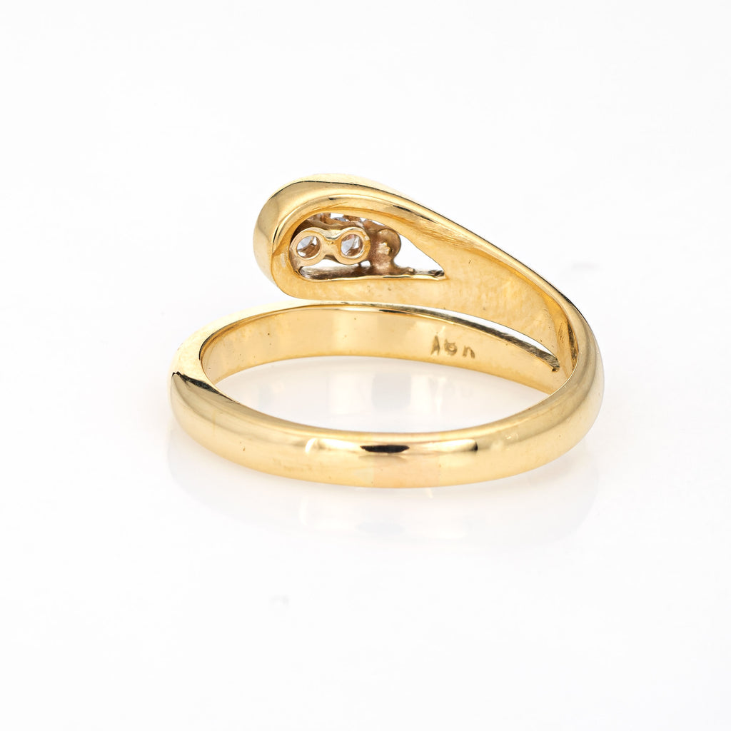 Diamond Snake Ring Vintage 18k Yellow Gold Estate Fine Serpent Jewelry ...