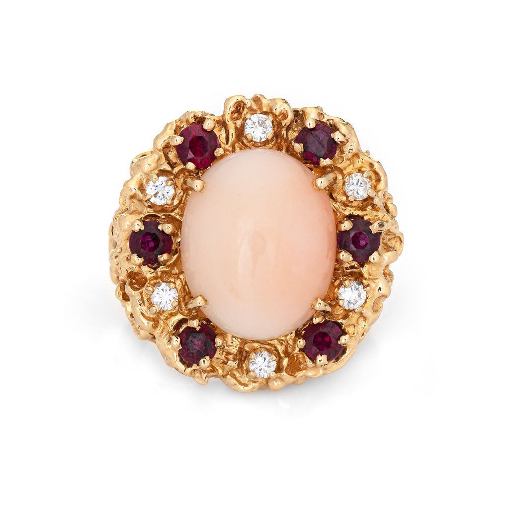 Ruby and online coral ring