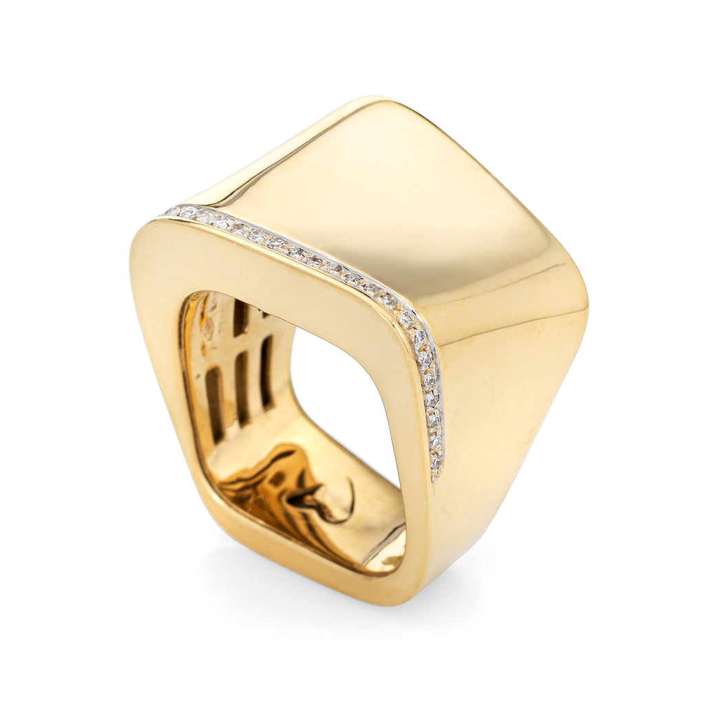 Chanel Shapes Yellow Gold Cocktail Ring Circa 1990s