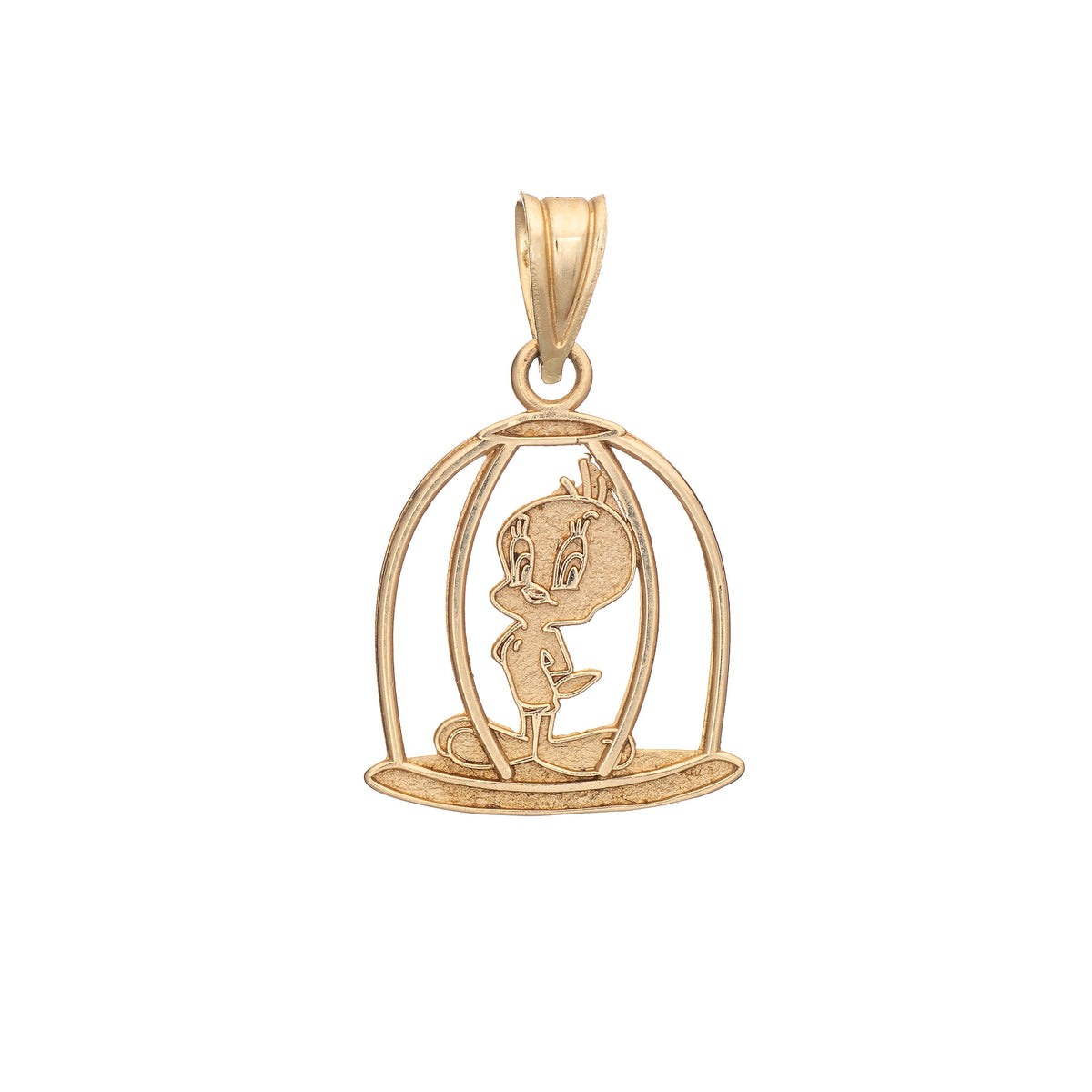 Tweety Bird in Cage Charm Vintage 14k Gold Warner Bros Jewelry