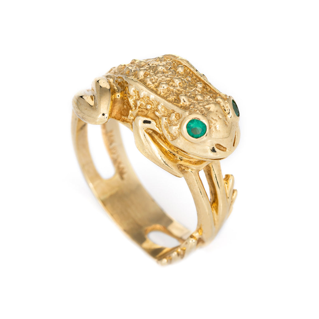 Frog Leg Rings Vintage Frog Ring 14k Yellow Gold Sz 8 Webbed Feet Estate Jewelry Spir ...