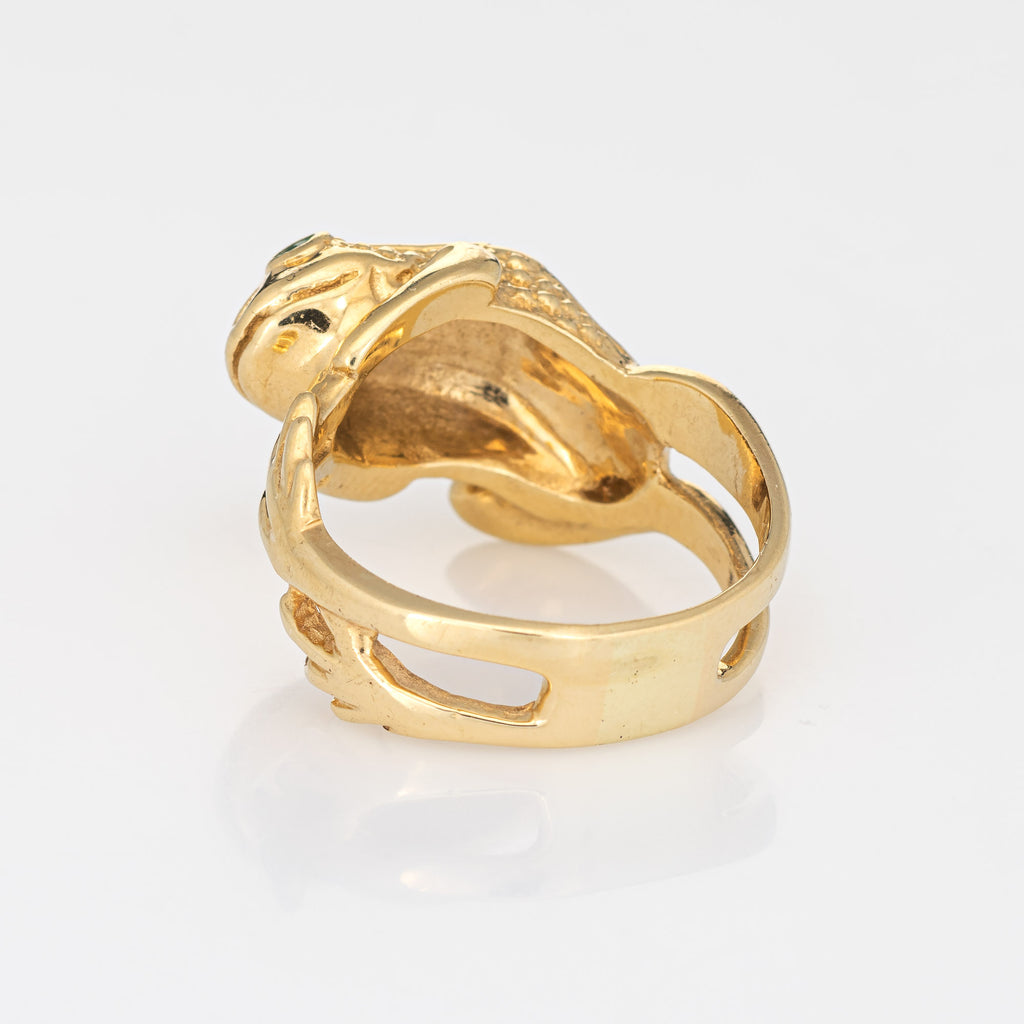 Frog Leg Rings Vintage Frog Ring 14k Yellow Gold Sz 8 Webbed Feet Estate Jewelry Spir ...