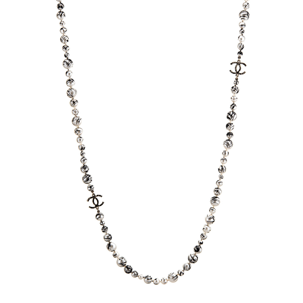 Chanel Graduated Imitation Pearl CC Necklace