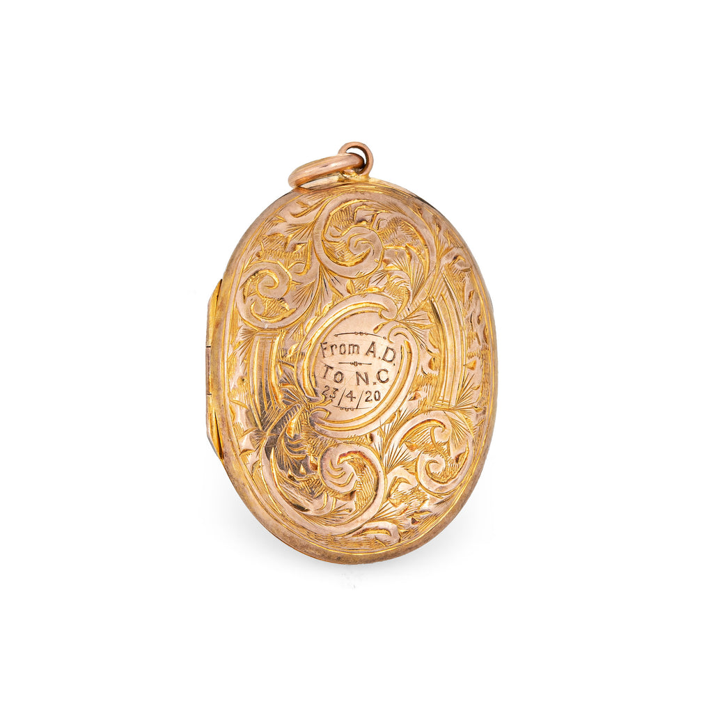 Vintage Art Deco Locket 9k Yellow Gold Chester Hallmarks Pendant