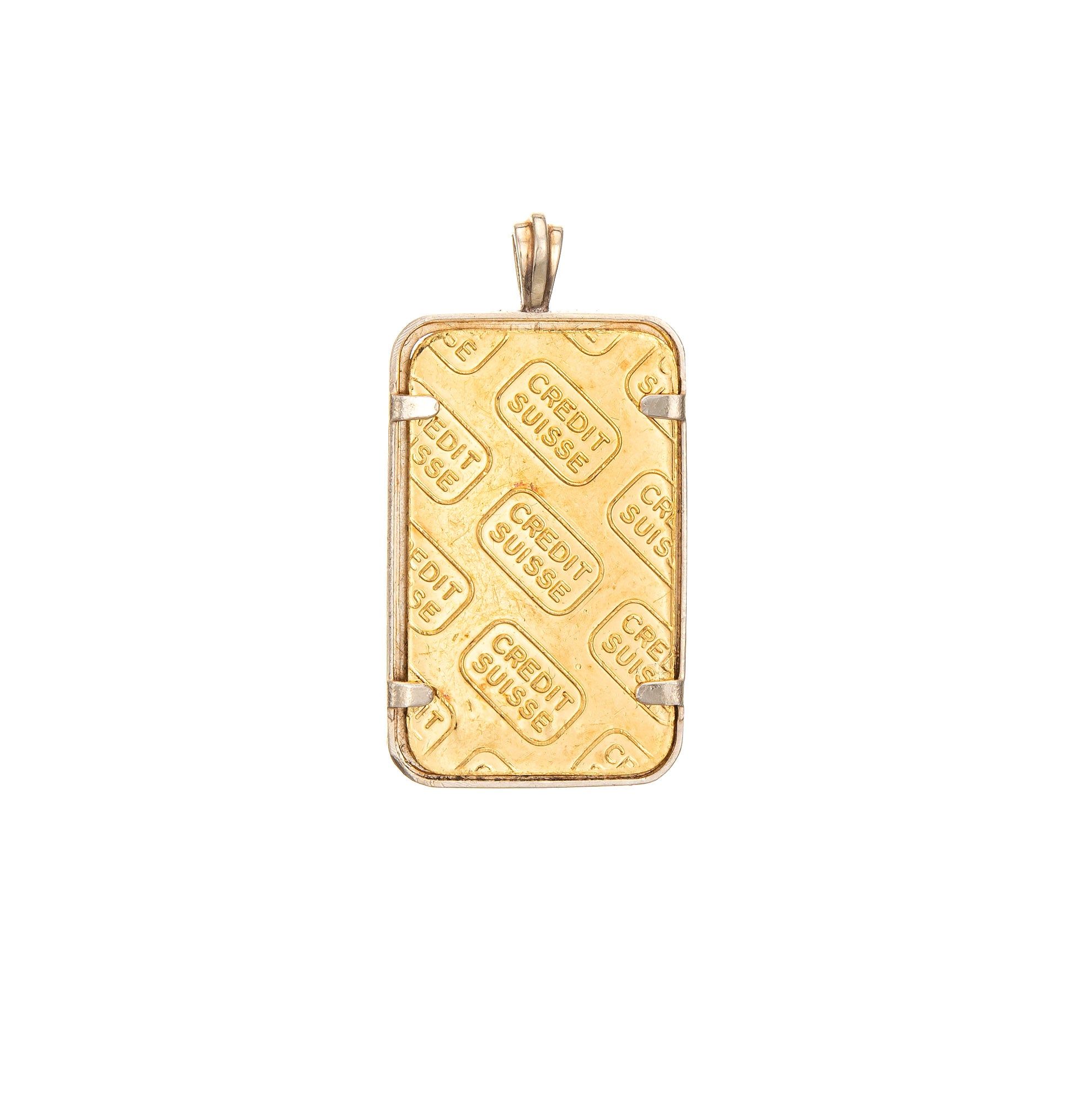 Vintage Credit Suisse Pendant 5g 24k Yellow Gold 9999 Fine Charm