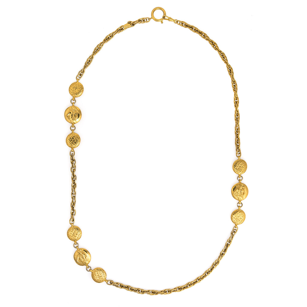 coco chanel gold necklace