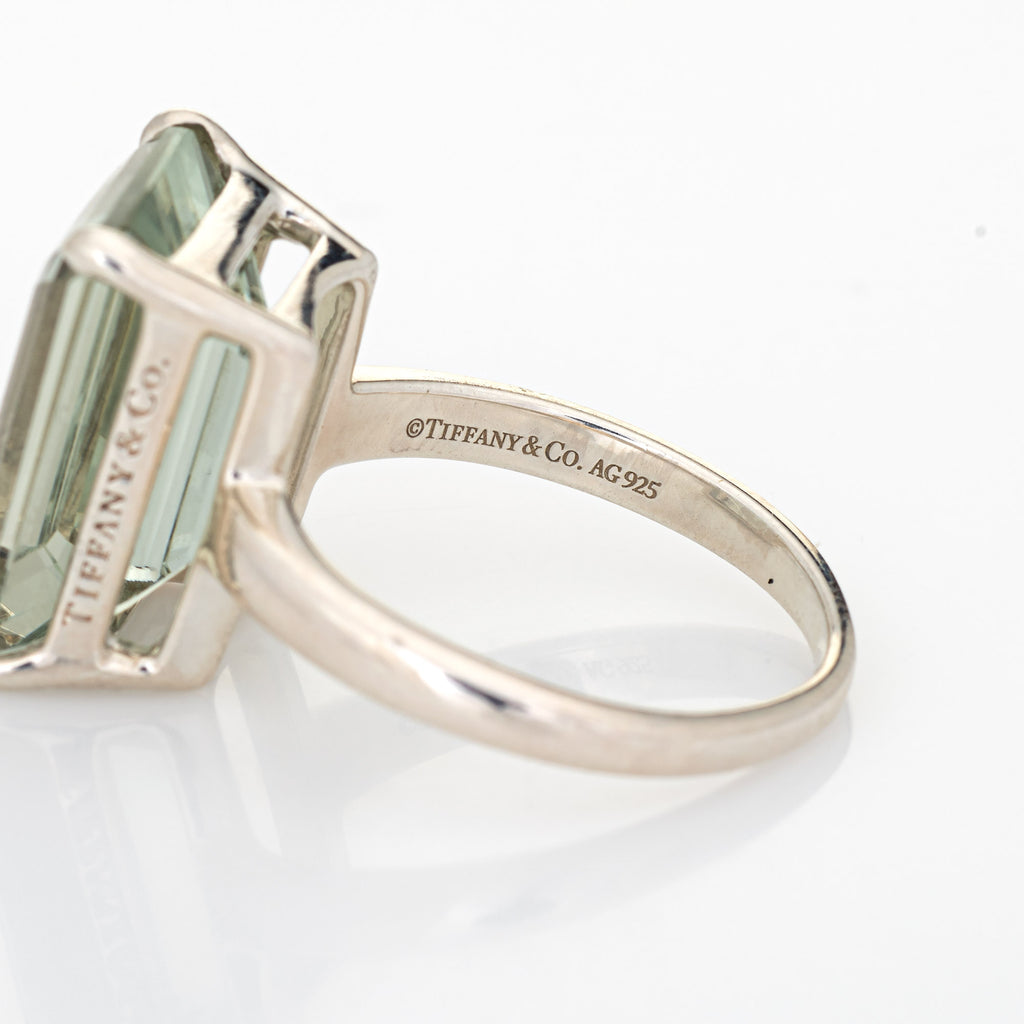Tiffany Co 10ct Green Amethyst Ring Sparklers Sterling Silver 8 Fine Sophie Jane
