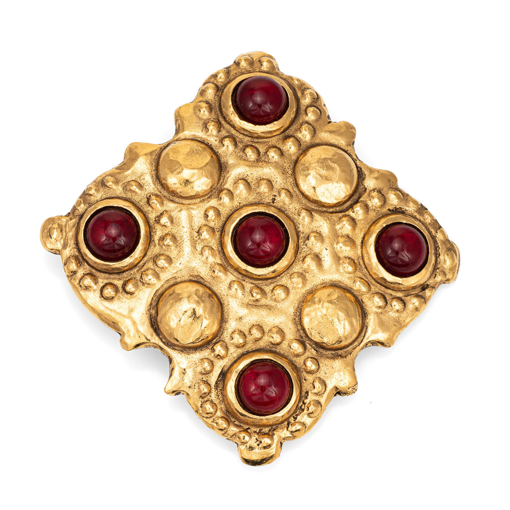 Chanel Collection 23 Gripoix Brooch Victoire de Castellane C1980s Yellow Tone