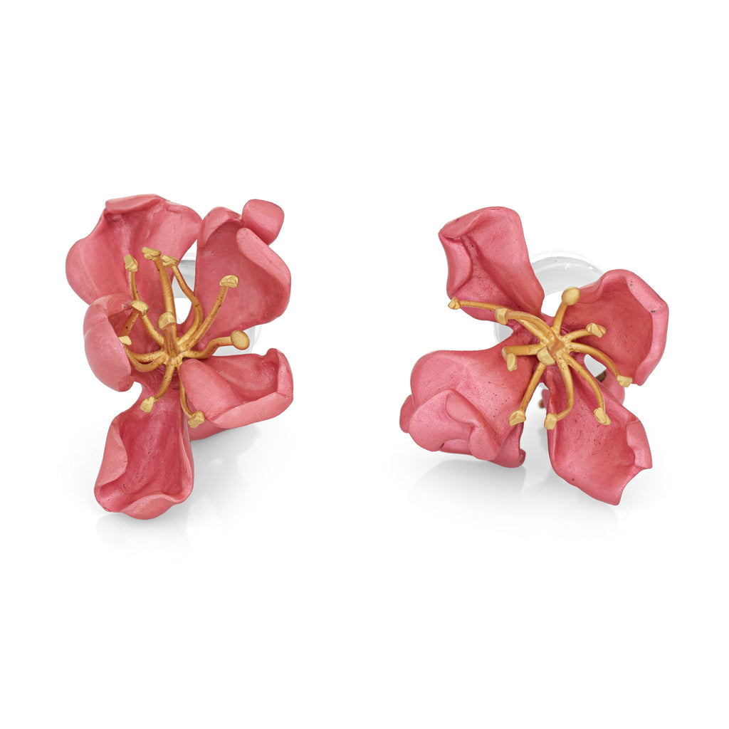 Pink Enamel Spiral Earrings – Weezie D.