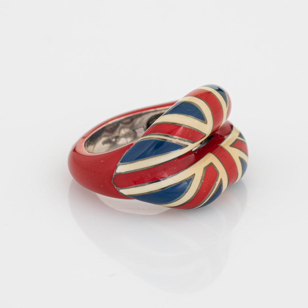 Solange Azagury Partridge Union Jack Hot Lips Ring 5.5 Sterling