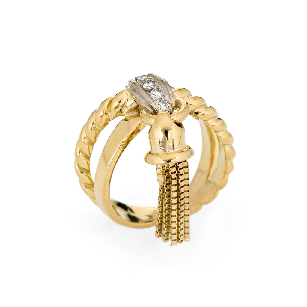 Gold tassel ring discount