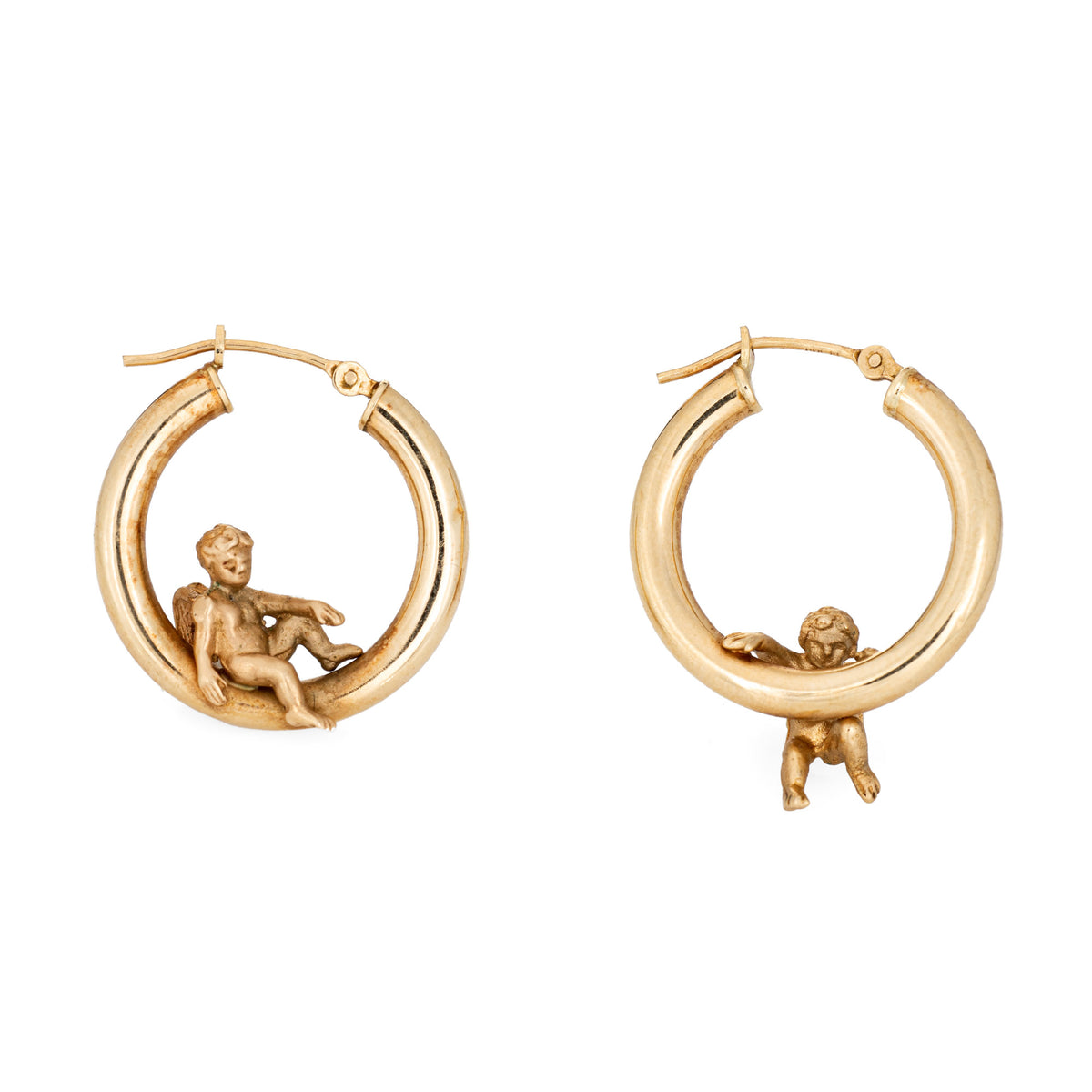 Vintage 14k gold hoop earrings sale