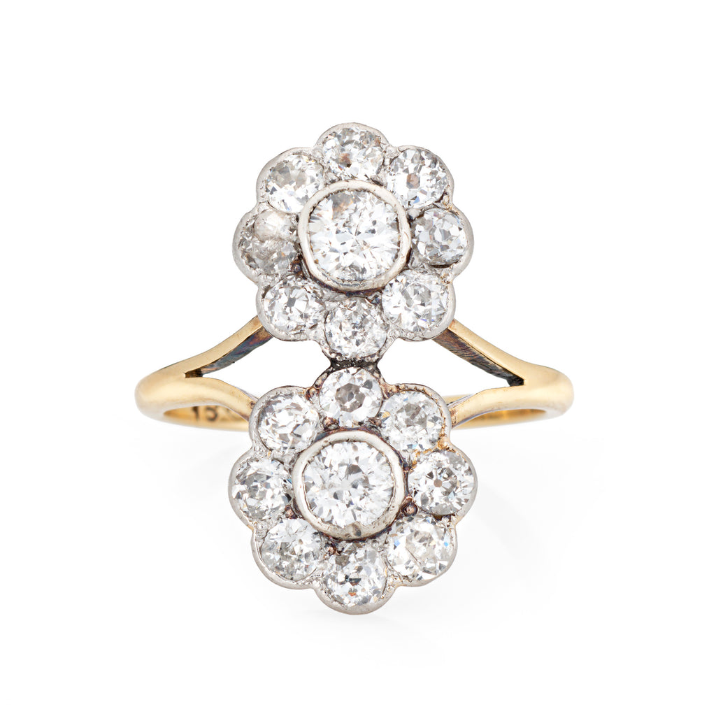 Antique Victorian Old Mine Faint Pink Diamond Cluster Engagement Ring – The  Antique Parlour