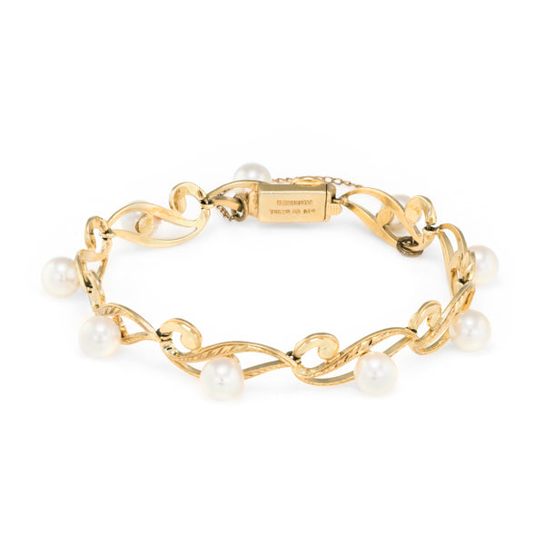 Mikimoto Vintage Gold Akoya Pearl Bracelet