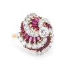 Oscar Heyman vintage diamond & ruby cocktail ring