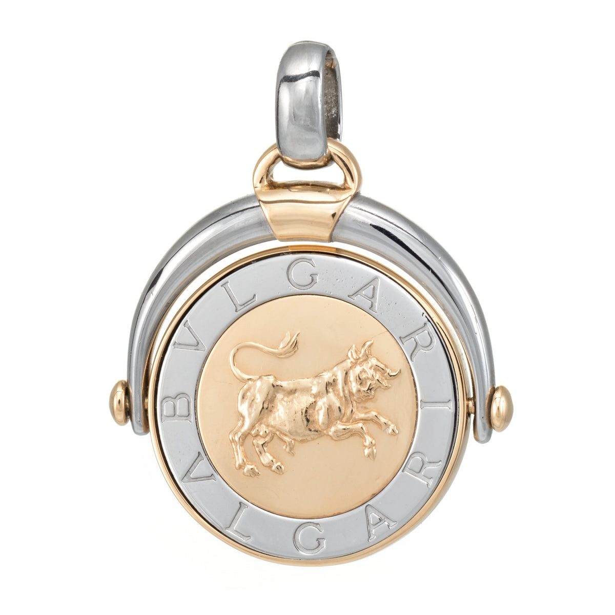 Bulgari Zodiac Pendant Taurus Estate 18k Gold Astrological Signed Sophie Jane