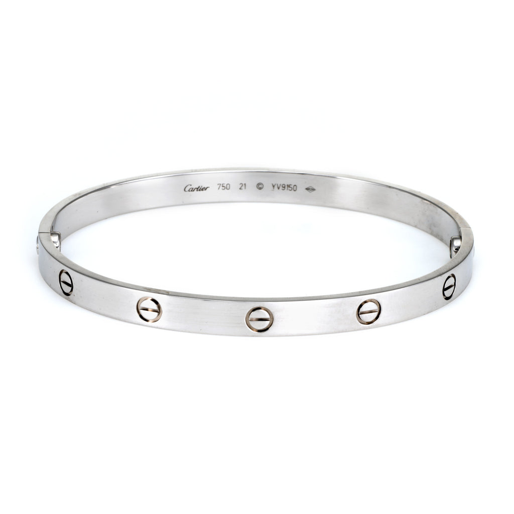 Cartier Love Bracelet Sz 21 Estate 18k White Gold – Sophie Jane